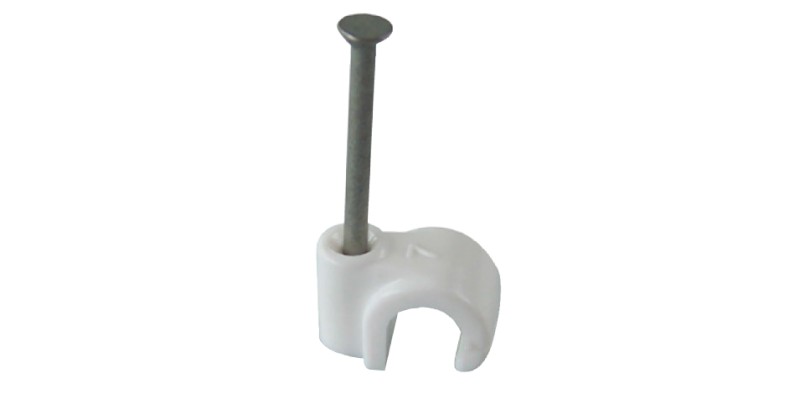 100 x White 4.5mm Round Cable Clips - CAT5e etc