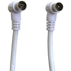Part King 1.5m Aerial Cable with Angled Male to Female Coaxial Connectors - White