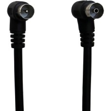 Part King 1.5m Aerial Cable with Angled Male to Female Coaxial Connectors - Black