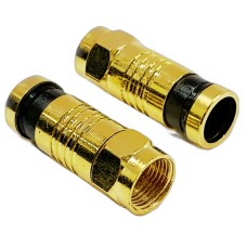 Beetronic Gold Plated F Plug Compression Connector - Quantity 100