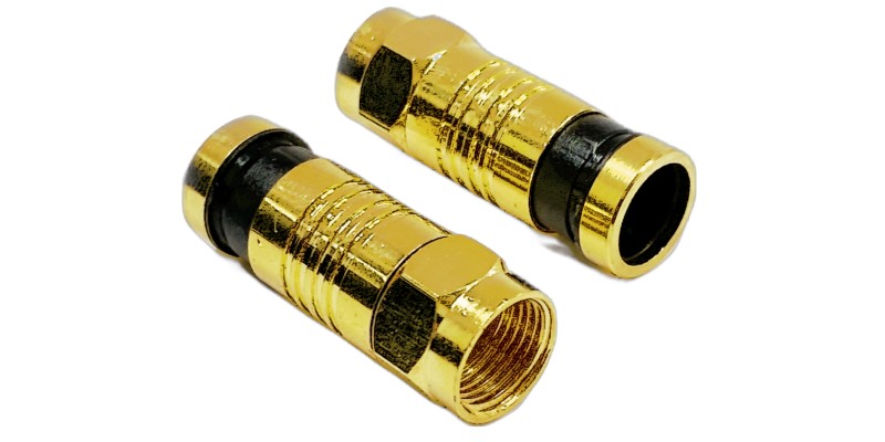 Beetronic Gold Plated F Plug Compression Connector - Quantity 100