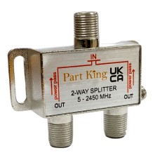 Part King 2 Way Splitter - 1 In 2 Out TV Aerial / Cable TV Splitter
