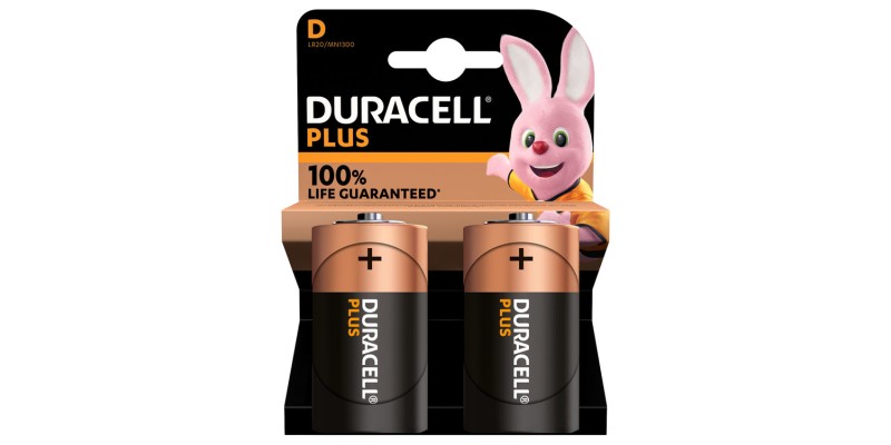 Duracell Plus Power D Battery - Pack of 2