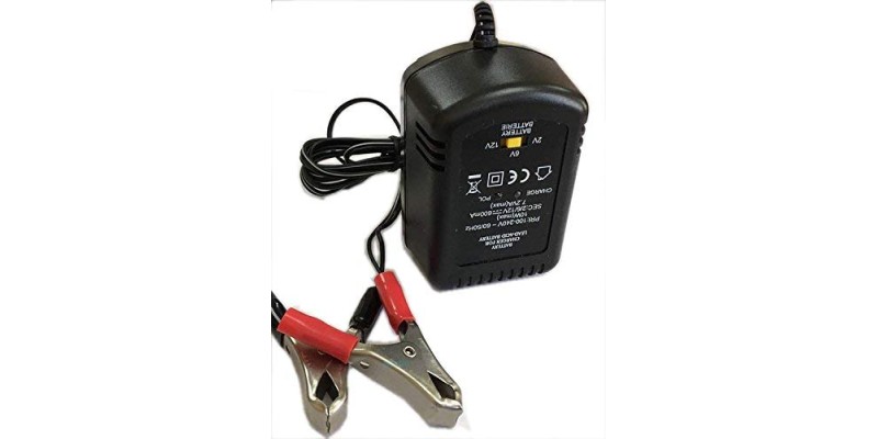 electrosmart 2V 6V or 12V Plug In 600mA Sealed Lead Acid Battery Charger with Crocodile Clips