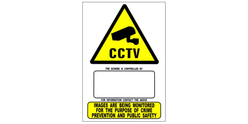 A5 CCTV Warning Sign Window Sticker W154mm x L210mm