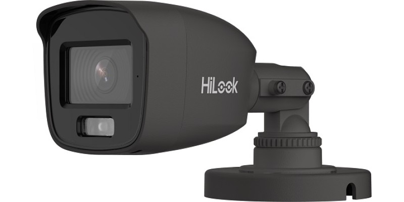 HiLook Grey 3K ColorVu Mini Bullet CCTV Security Camera with Built in Microphone 2.8mm Lens 5MP 16:9 THC-B159-MS(2.8mm)