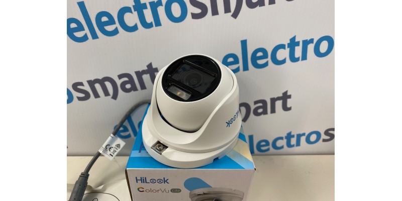 HiLook 2MP ColorVu Turret Microphone CCTV Security Camera 2.8mm Lens White THC-T129-MS
