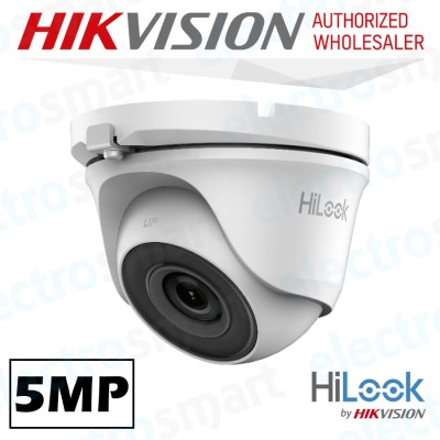 HiLook 5MP Turret CCTV Security Camera 3.6mm Lens White THC-T150-MC