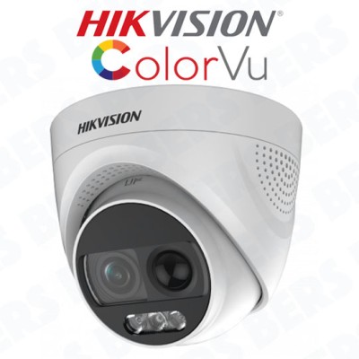 Hikvision DS-2CE72DFT-PIRXOF(2.8mm) 2MP ColorVu PIR Siren Fixed Turret Camera 2.8mm Lens White