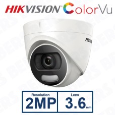 Hikvision DS-2CE72DFT-F(3.6mm) 2MP ColorVu Fixed Turret Camera 3.6mm Lens White