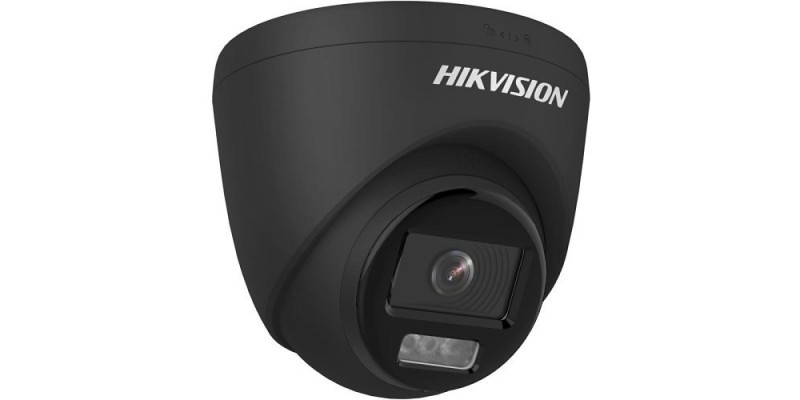 Hikvision DS-2CE72KF0T-LFS(2.8mm)(BLACK) 3K AoC ColorVu with Smart Hybrid Light Audio Fixed Turret Camera Mic 2.8mm Lens Black