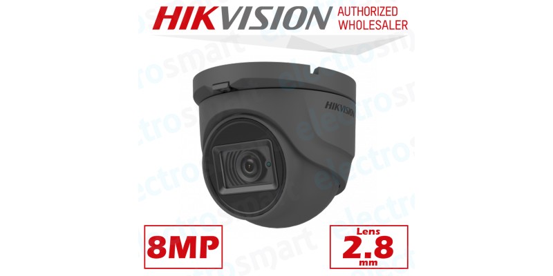 Hikvision DS-2CE76U1T-ITMF(2.8mm) 8MP 4K Fixed Turret Camera 2.8mm Lens Grey