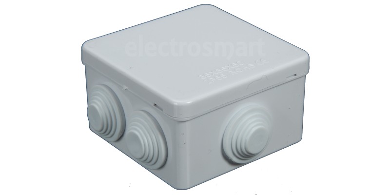 White IP55 Connection Junction Box 85mm x 85mm x 50mm