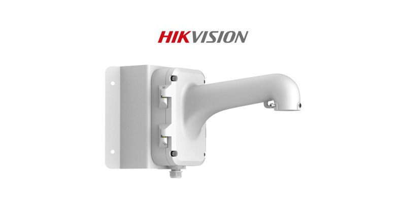 Hikvision DS-1276ZJ Universal Corner Bracket Adapter For CCTV Cameras, White, Weatherproof