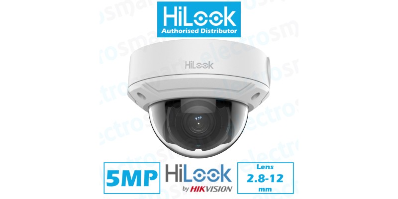 HiLook 5MP Dome Network IP PoE CCTV Security Camera Varifocal Lens White IPC-D650H-Z(2.8-12mm)(C)