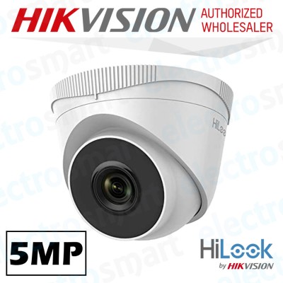 HiLook 5MP Turret Network IP PoE CCTV Security Camera 4mm Lens White IPC-T250H