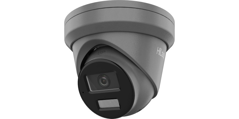 HiLook 5MP ColorVu with Microphone Turret Network IP PoE CCTV Security Camera 2.8mm Lens Grey IPC-T259H-MU