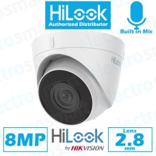 HiLook 8MP 4K Turret Network IP PoE CCTV Security Camera 2.8mm Lens White IPC-T280H-MUF(C)(2.8mm)