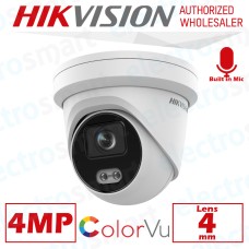 Hikvision DS-2CD2347G2-LU(4mm) 4MP ColorVu Fixed Turret Network Camera 4mm Lens White