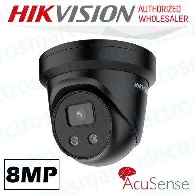 Hikvision DS-2CD2386G2-IU(4mm)(BLACK) 8MP 4K AcuSense Fixed Turret Network Camera 4mm Lens Black