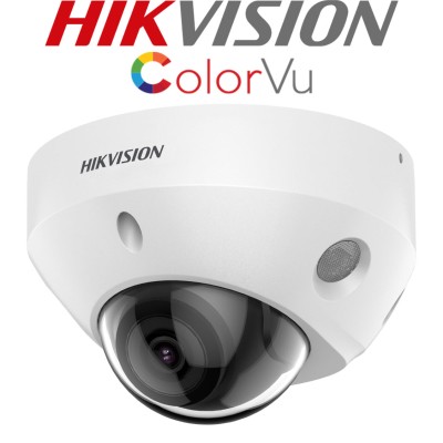 Hikvision DS-2CD2547G2-LS(2.8mm)(C) 4MP ColorVu Fixed Mini Dome Vandal IP Network Camera 2.8mm Lens White