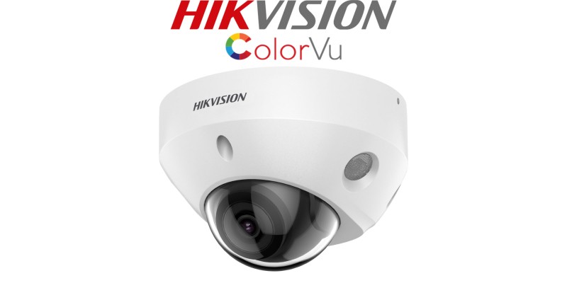 Hikvision DS-2CD2547G2-LS(2.8mm)(C) 4MP ColorVu Fixed Mini Dome Vandal IP Network Camera 2.8mm Lens White
