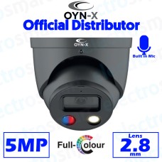 OYN-X 5MP Grey IP CCTV Network PoE Turret Camera Full Colour Active Deterrent