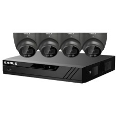 EAGLE 4 Camera 5MP Full Colour 8 Channel DVR 1TB CCTV Grey Camera Kit