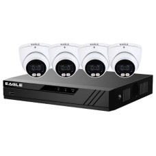 EAGLE 4 Camera 5MP Full Colour 8 Channel DVR 1TB CCTV White Camera Kit