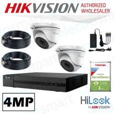 HiLook 4MP KIT 2 x Cameras 1 x DVR 1TB 20m Cables Power Supply CCTV Security Kit