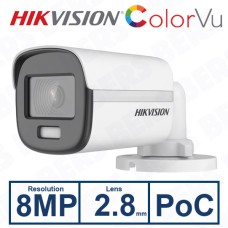 Hikvision DS-2CE10UF3T-E(2.8mm) 8MP 4K ColorVu PoC Fixed Mini Bullet Camera 2.8mm Lens White