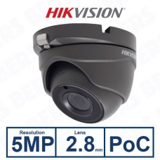 Hikvision DS-2CE56H0T-ITME/G(2.8mm) 5MP PoC Fixed Turret Camera 2.8mm Lens Grey