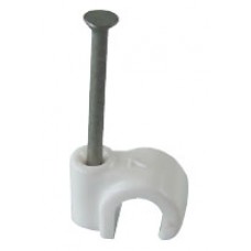 6mm Round Cable Clips - White