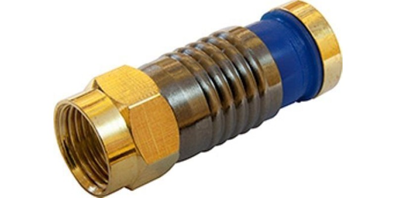 25 Gold Snap Seal Compression Type F Plug Connectors for RG6 WF100 Coax Cable
