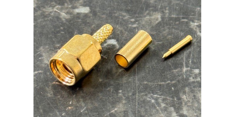 Beetronic SMA Male Crimp Plug for RG174 Cable with Gold Plated Contacts