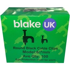Blake 6mm - 7mm Black Cable Clips (Box of 100)