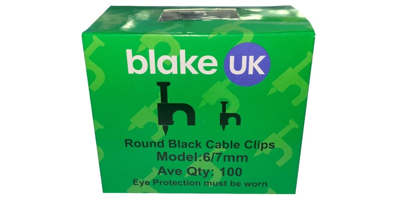 Blake 6mm - 7mm Black Cable Clips (Box of 100)