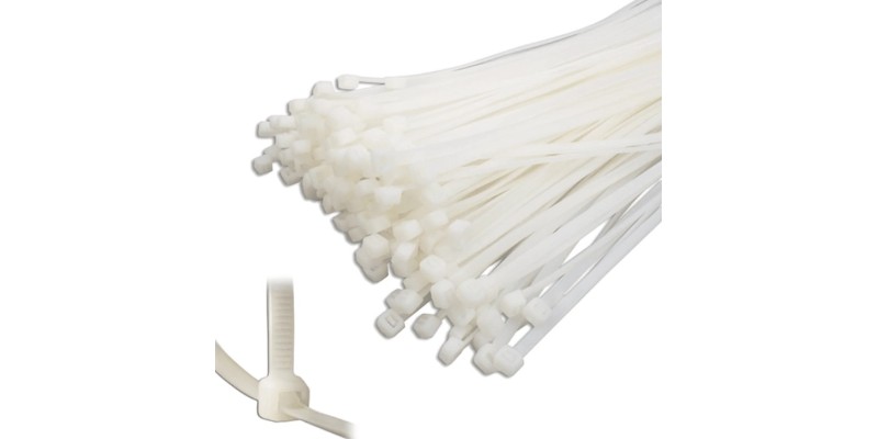 100 x Cable Tie Wraps 300mm x 4.8mm White