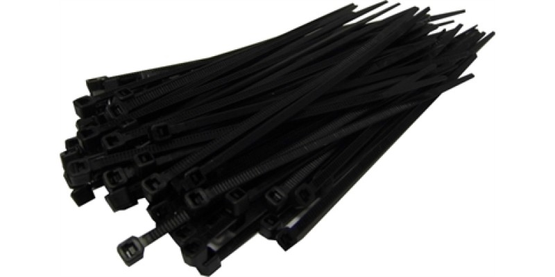 SAC Bag of 100 Black Cable Ties 2.5mm x 100mm