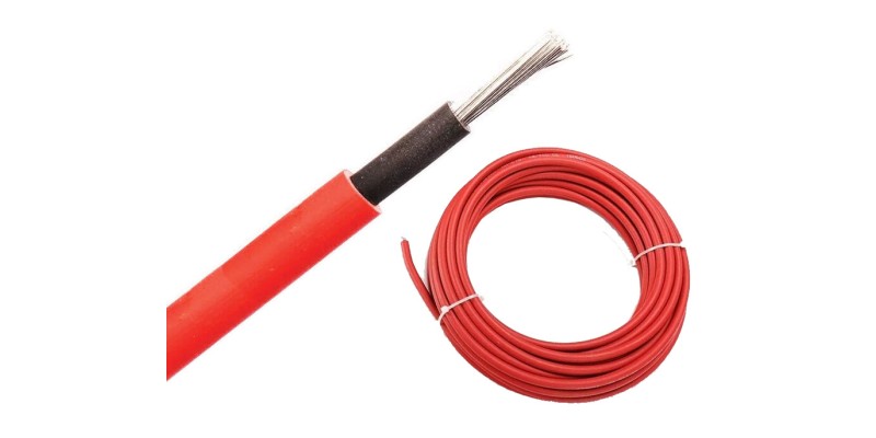 iStand 2m 6mm² Solar Cable Panel PV Red DC Rated Insulated Wire TuV H1Z2Z2-K