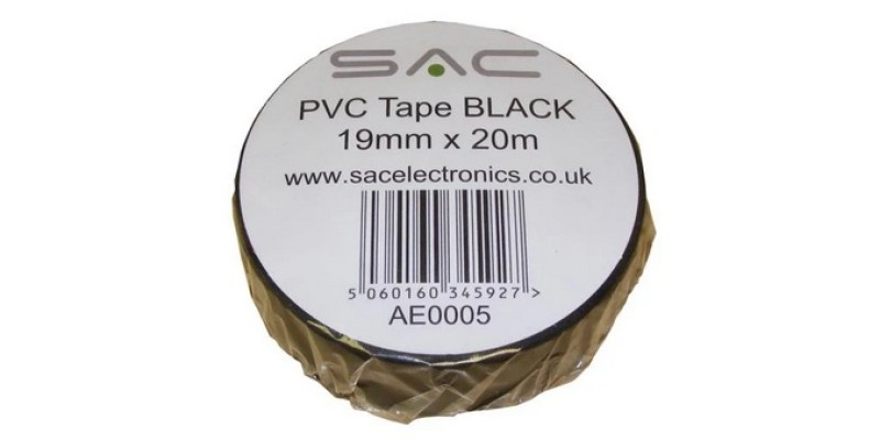 20m x 19mm PVC Tape - Black