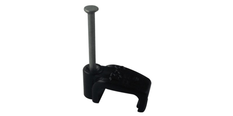 100 x Black 10mm x 5mm Flat Cable Clips - RG59 + Power Shotgun Coaxial Cable etc