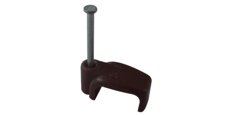 100 x Black 13mm x 6mm Flat Cable Clips