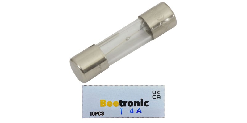 Beetronic 10 x T4A Glass Fuses 4 Amp Slow Blow Time Delay