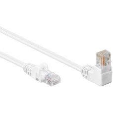 Beetronic 3m Straight to Angled Cat5e Ethernet Network Patch Cable Cable - White