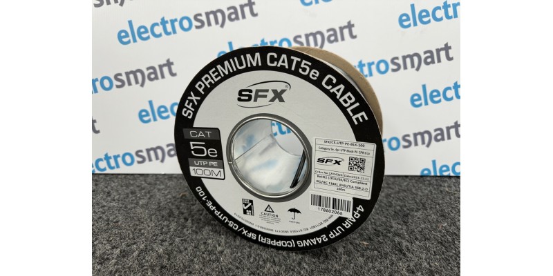 SFX 100m Cat5e Copper External Ethernet Network Cable UTP PE Black