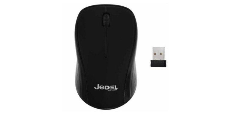 Jedel Wireless Optical Mouse with Nano USB Dongle - Black