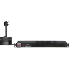 Eagle 6 Gang / Way Power Distribution Unit 19 Inch PDU with 3 Way Surge Protection to UK Plug for Network Cabinets