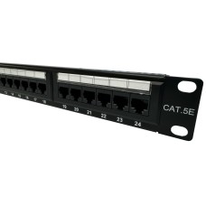 Part King 24 Port 1U CAT5e Krone and 110 Dual IDC UTP Patch Panel for 19" Network Data Cabinet