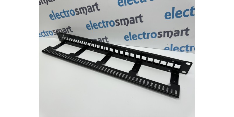 Part King 24 Port 1U Blank Unloaded Keystone Patch Panel for 19" Network Data Cabinet